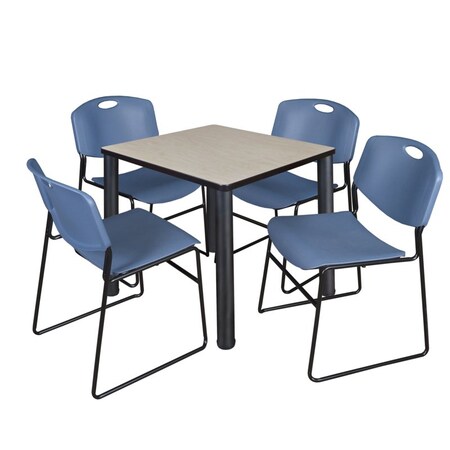 Kee Kee Square Table & Chair Set, Wood, Metal, Polypropylene Top TB3030PLBPBK44BE